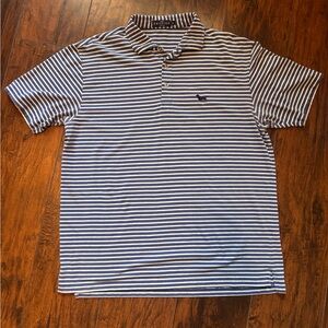 The Seaside Style Polo Golf Shirt Mens X-Large Pima Cotton Blue Striped XL Beach